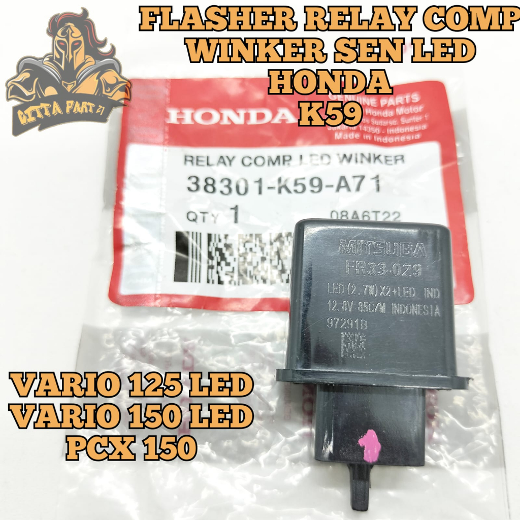 FLASHER RELAY COMP WINKER SEN LED HONDA AHM K59 KUALITAS ASLI ORIGINAL HONDA AHM PRESISI BERFUNGSI DENGAN BAIK DAN DIJMAIN AWET FLASER FLESER  VARIO 125 LED VARIO 150 LED PCX 150