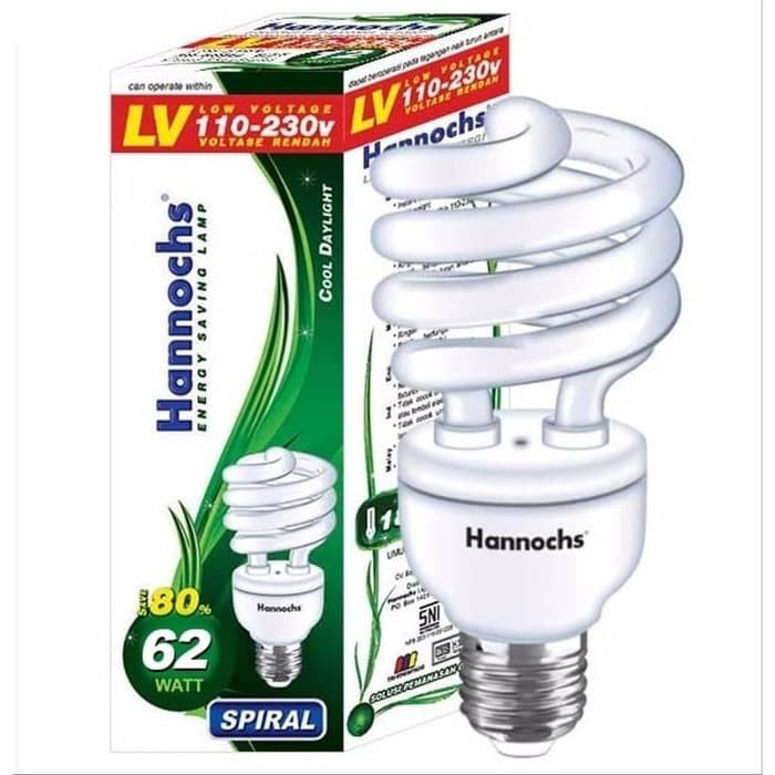 Lampu Hannochs Spiral 62 Watt Cahaya Putih