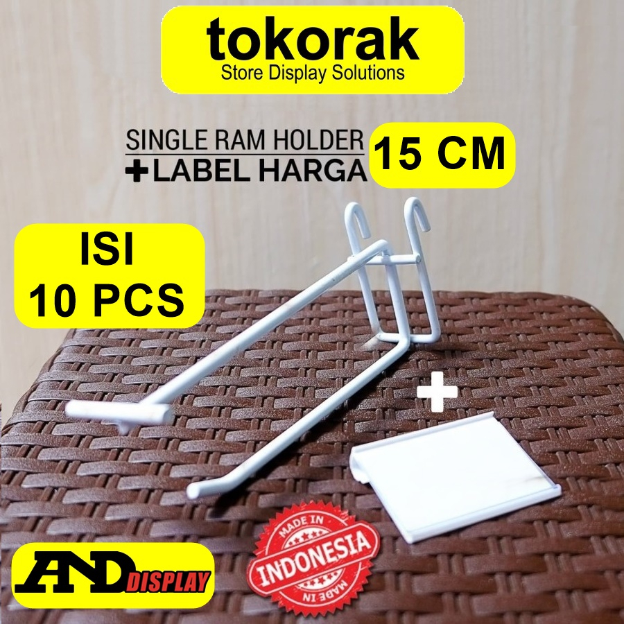 

SINGLE RAM HOLDER 15CM / PER 10 PCS + LABEL HARGA 6CM CANTOLAN GANTUNGAN 15 CM PRICE TAG 6 X 4 CM