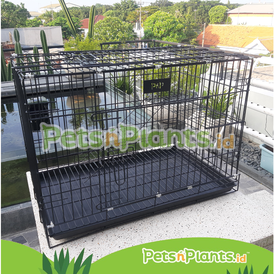 PnP 75x45x53 cm Kandang Besi Lipat Tingkat Hewan Burung Kelinci Anjing Kucing Sugar Glider