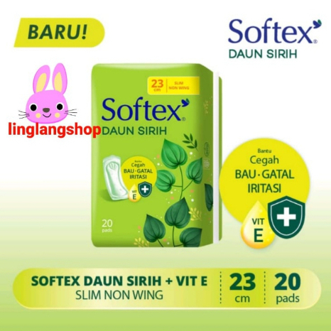 Softex Daun Sirih ( 23cm isi 20 pads) Wing / Non wing pembalut (no.03)