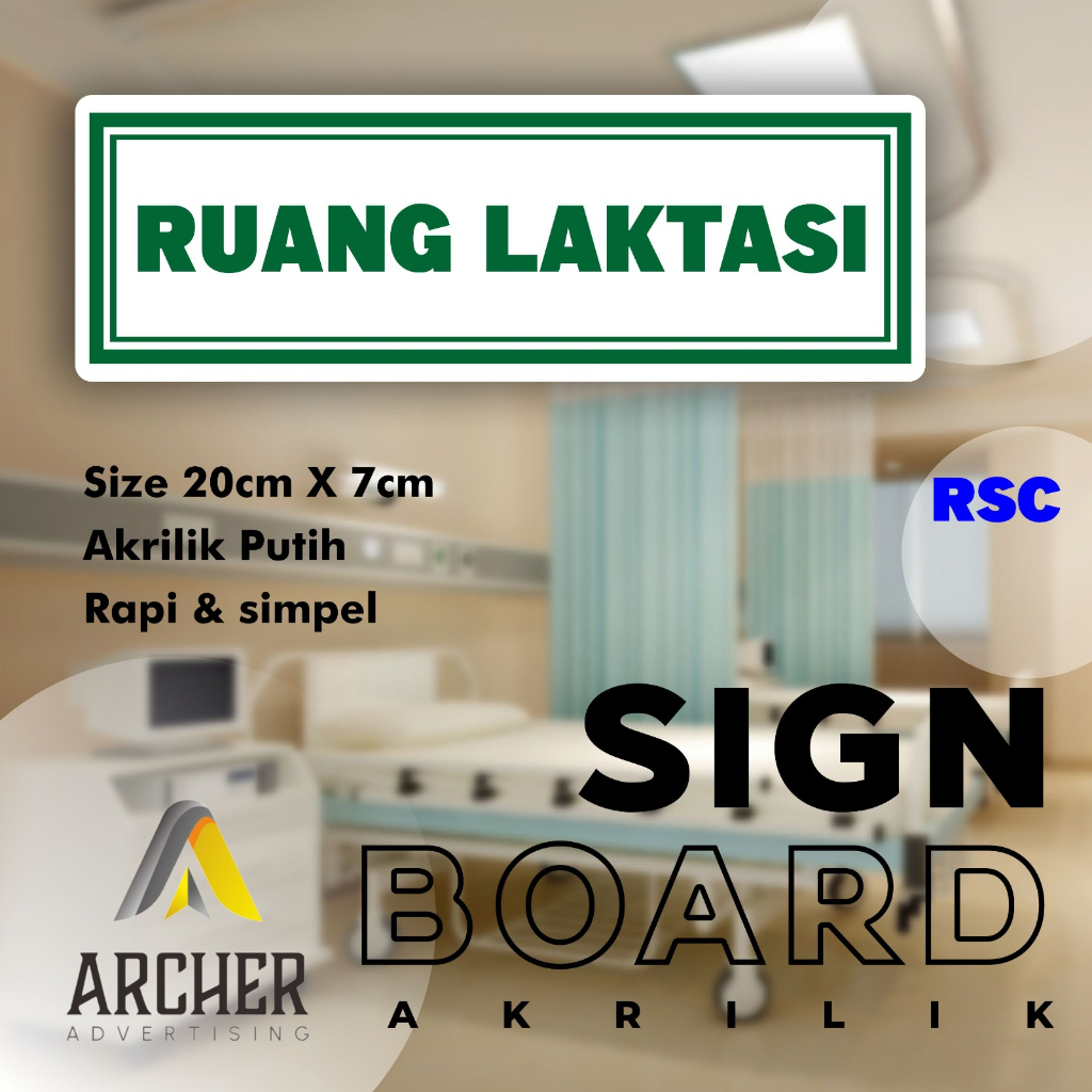 SIGN BOARD AKRILIK PENUNJUK RUANGAN | RUANG LAKTASI