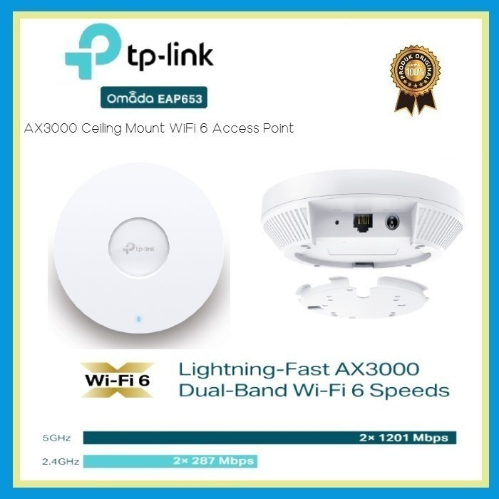 TP LINK EAP653 AX3000 Ceiling Mount WiFi 6 Access Point EAP 653