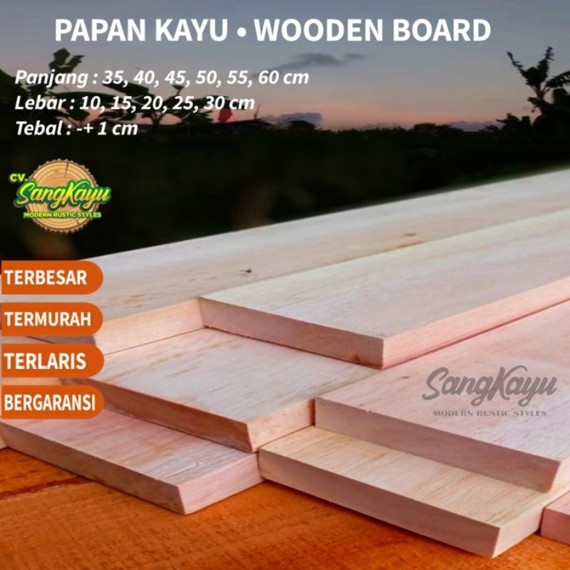 Wooden board scrap 45x30x1 cm papan kayu Wood tray nampan alas