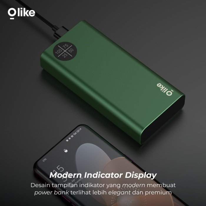 Olike P4 Powerbank 20000mAh Dual Input / Output USB-A &amp; USB-C