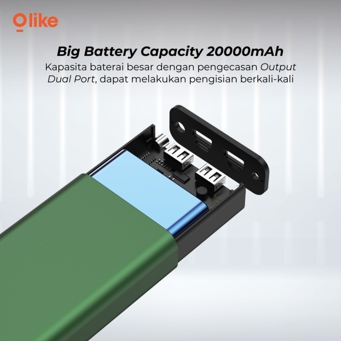 Olike P4 Powerbank 20000mAh Dual Input / Output USB-A &amp; USB-C