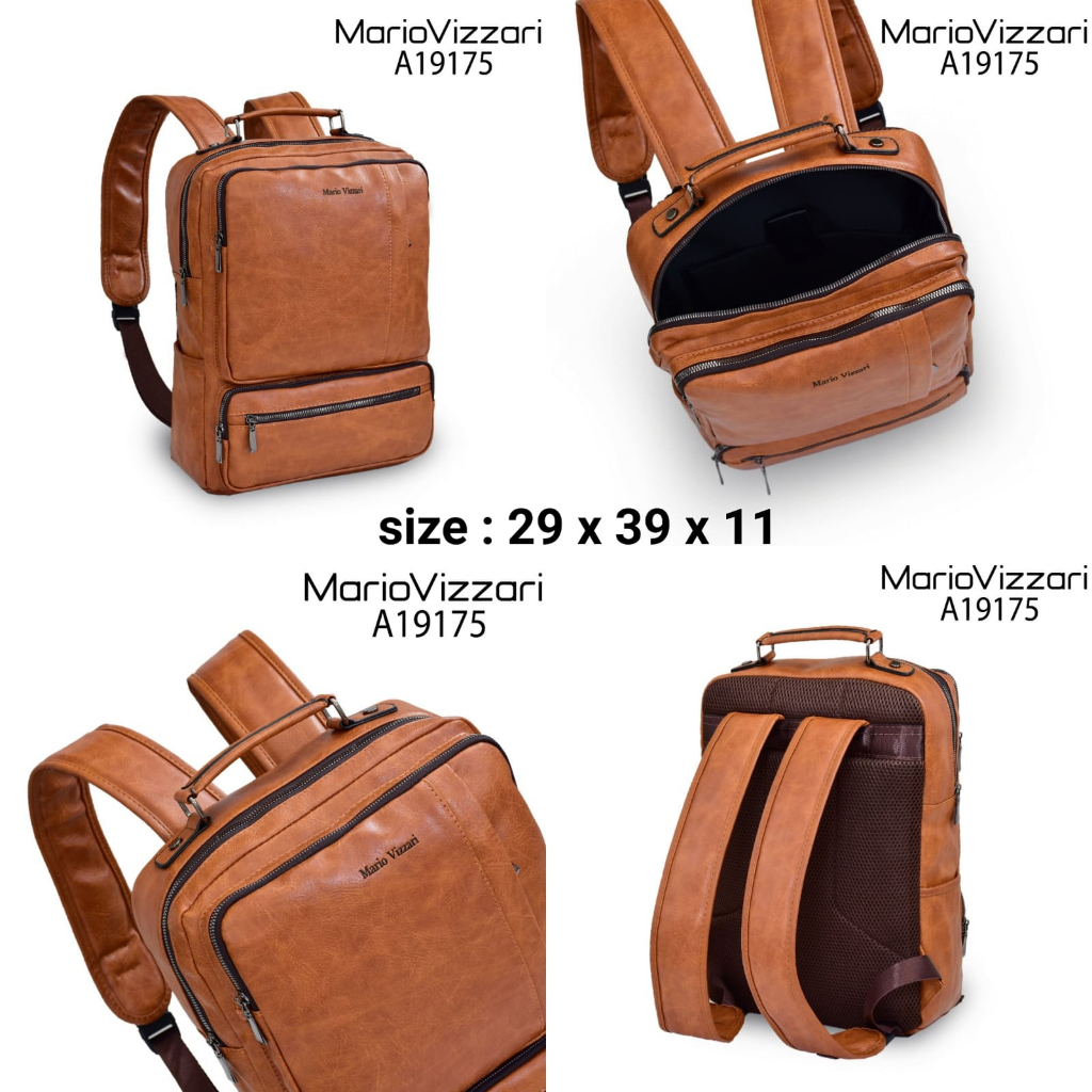 Tas Ransel Pria Kulit Mario Vizzari A19175 - Laptop (Deacon)