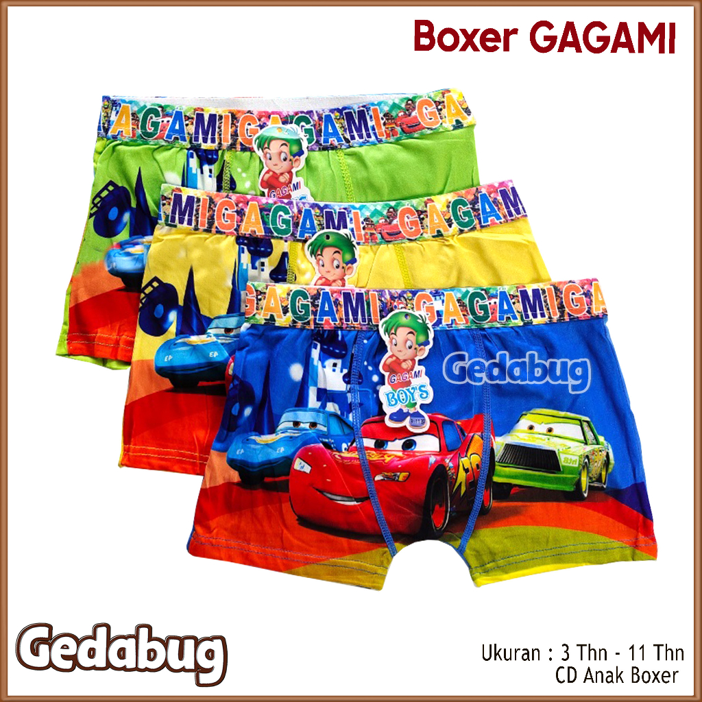 6 Pcs - CD Boxer Anak Happy Boy | Celana dalam anak motif lucu | Gedabug