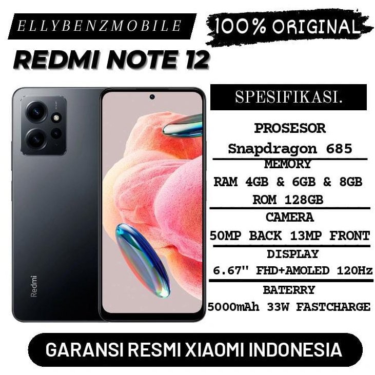Xiaomi Redmi Note 12 8/128GB || 6/128GB || 4/128GB New Garansi Resmi