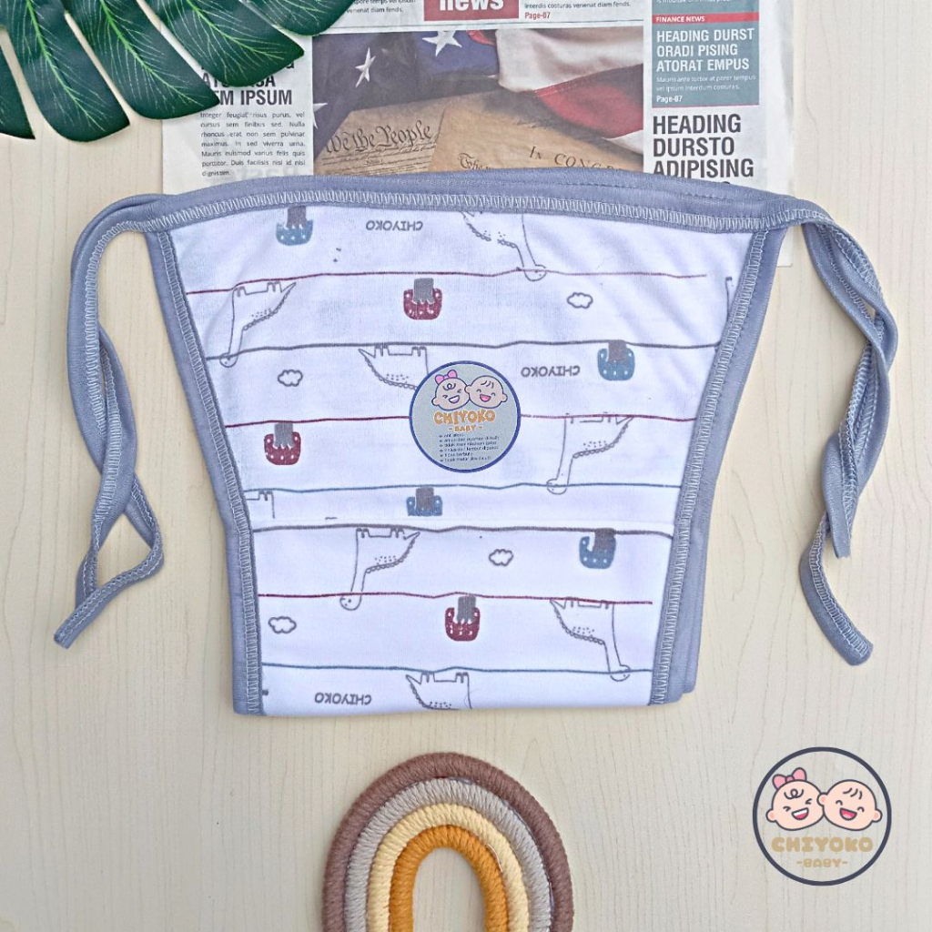 6 Pcs / 12 Pcs Popok Tali Bayi Baru Lahir Double Kain Serian ABU Chiyoko Baby