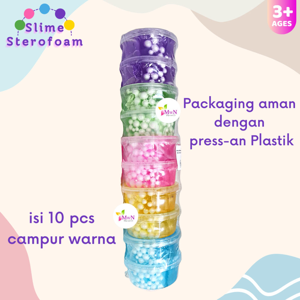 MWN Mainan Slime Anak dengan isi Sterofoam isi 10 pcs