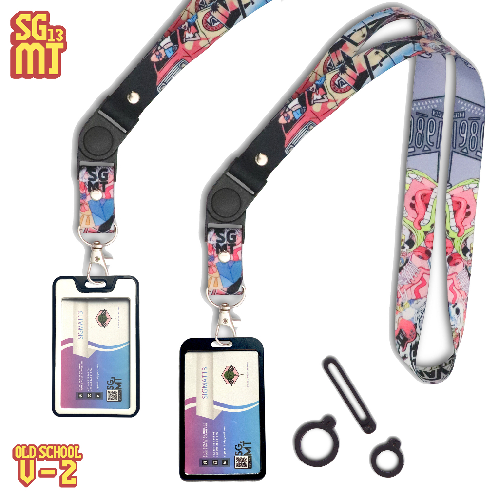 Lanyard ID Card Holder Name Tag HP Lanyard Full Printing FREE 3 Pcs Oring Old School V2