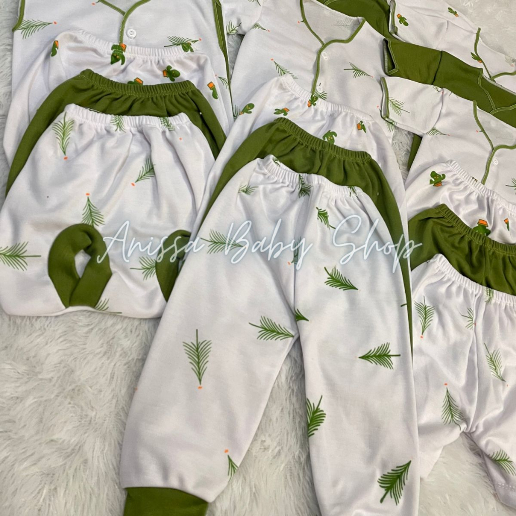 18Pcs Baju bayi baru lahir usia 0-3 bulan seri hijau HB