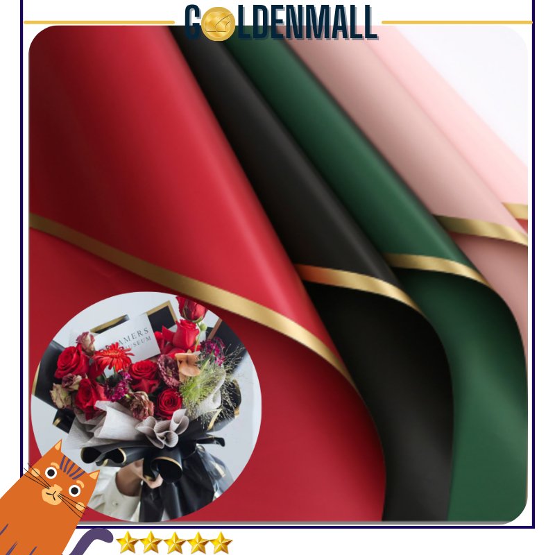 

Flower Wrapping Cellophane Paper LINE SOLID Waterproof Kertas Buket Bunga Flower Wrap Ecer 6135