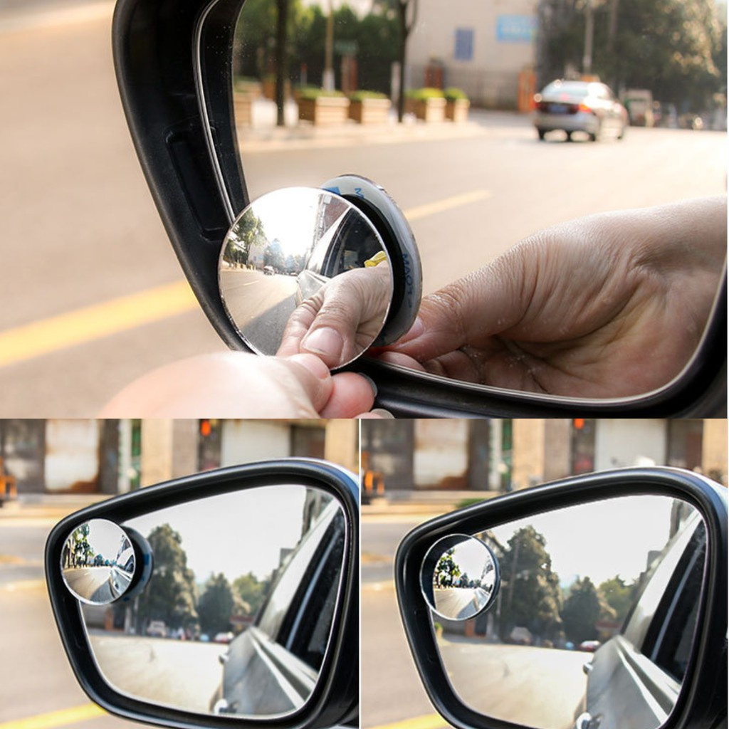 Kaca Cembung Spion Mini / Blind Spot Mirror Mini / Spion Mobil Motor / Kaca Cembung Spion / Spion Bulat Kecil Mobil Universal Mini Blind Spot Mirror Tempel Motor