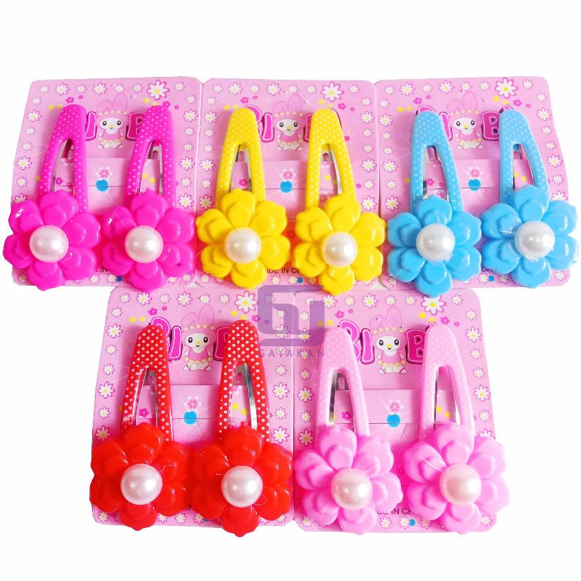 Isi 10 pcs Jepit Jepitan Rambut Pin Clip seri Bunga Warna