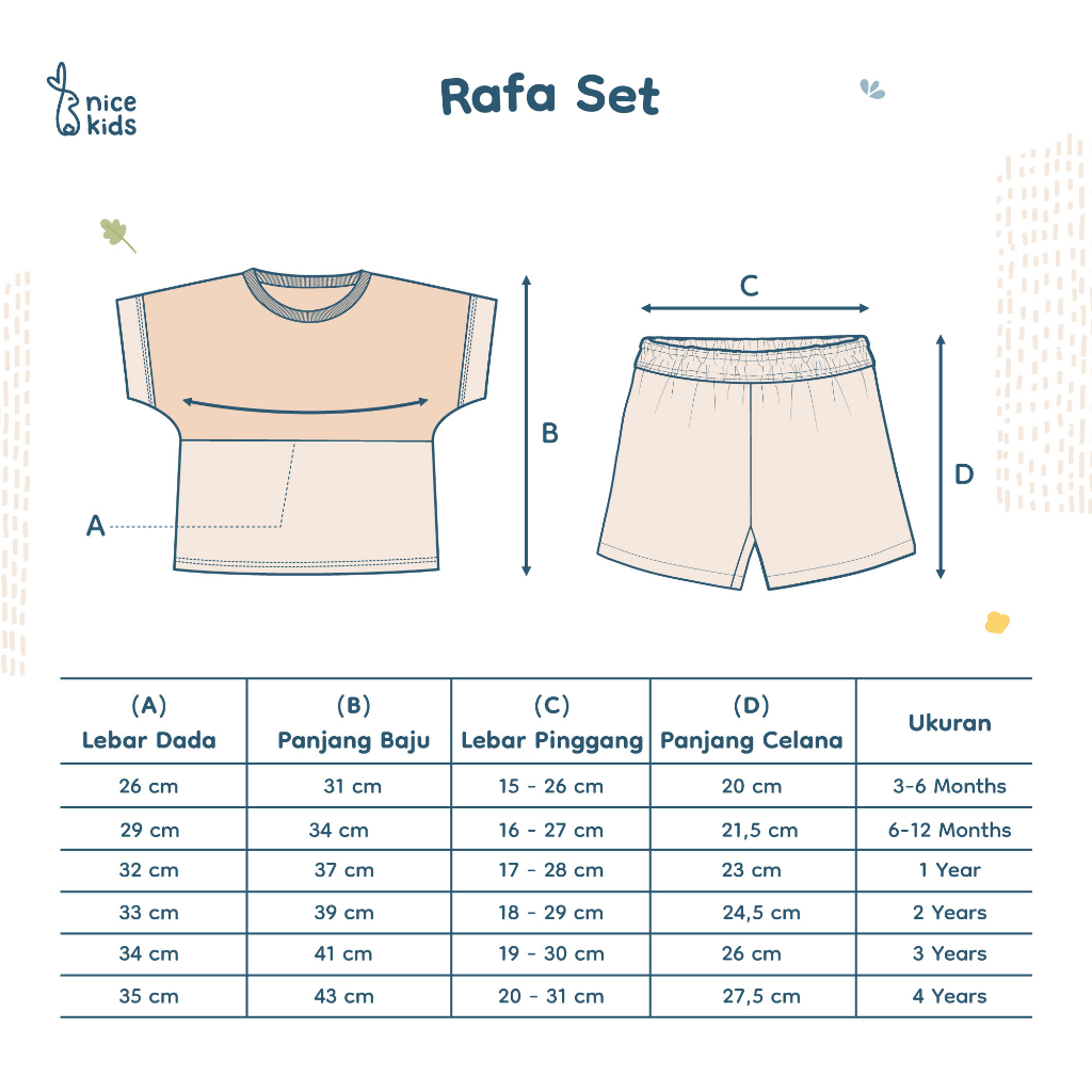 Nice Kids - Setelan Rafa Set Baju Atasan Celana Bawahan Anak Bayi (Usia 3 Bulan - 4 Tahun)