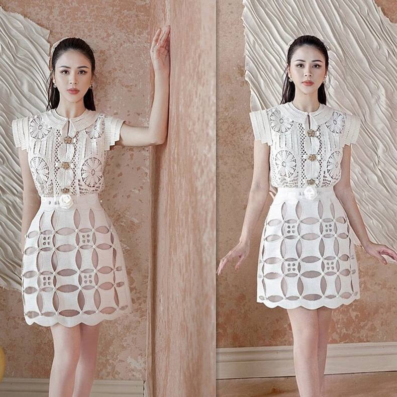 Gaun Putih AVA Midi Korea Style