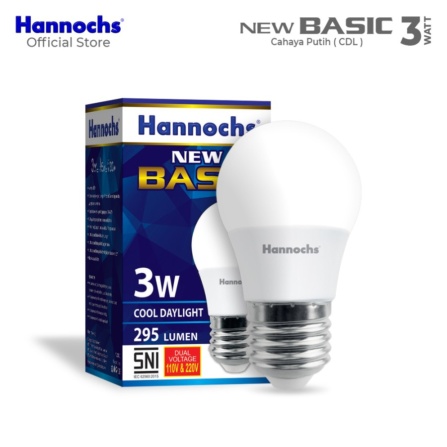 Lampu Led Hannochs Basic 3 Watt Cahaya Putih