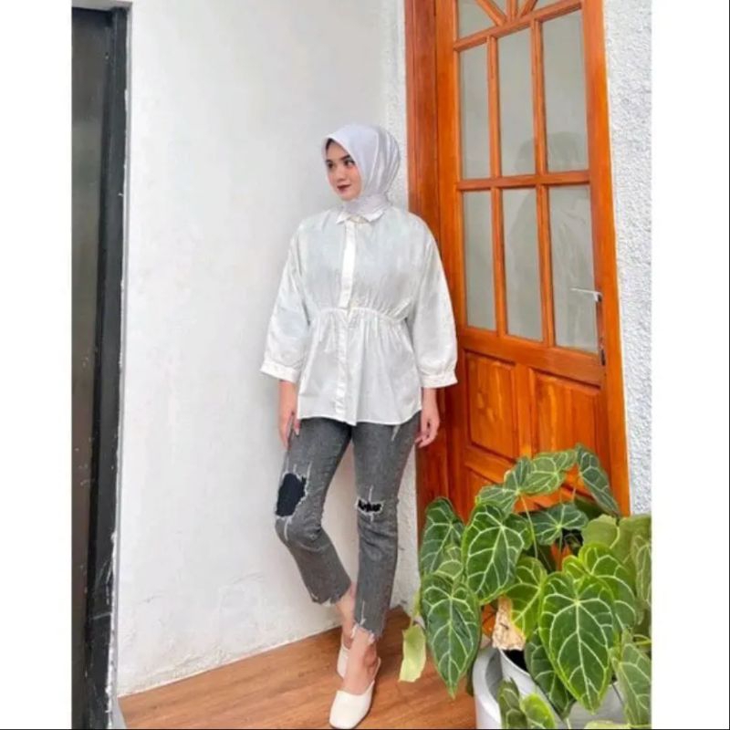 Alya Shirt Kemeja Wanita Oversize / Kemeja Wanita