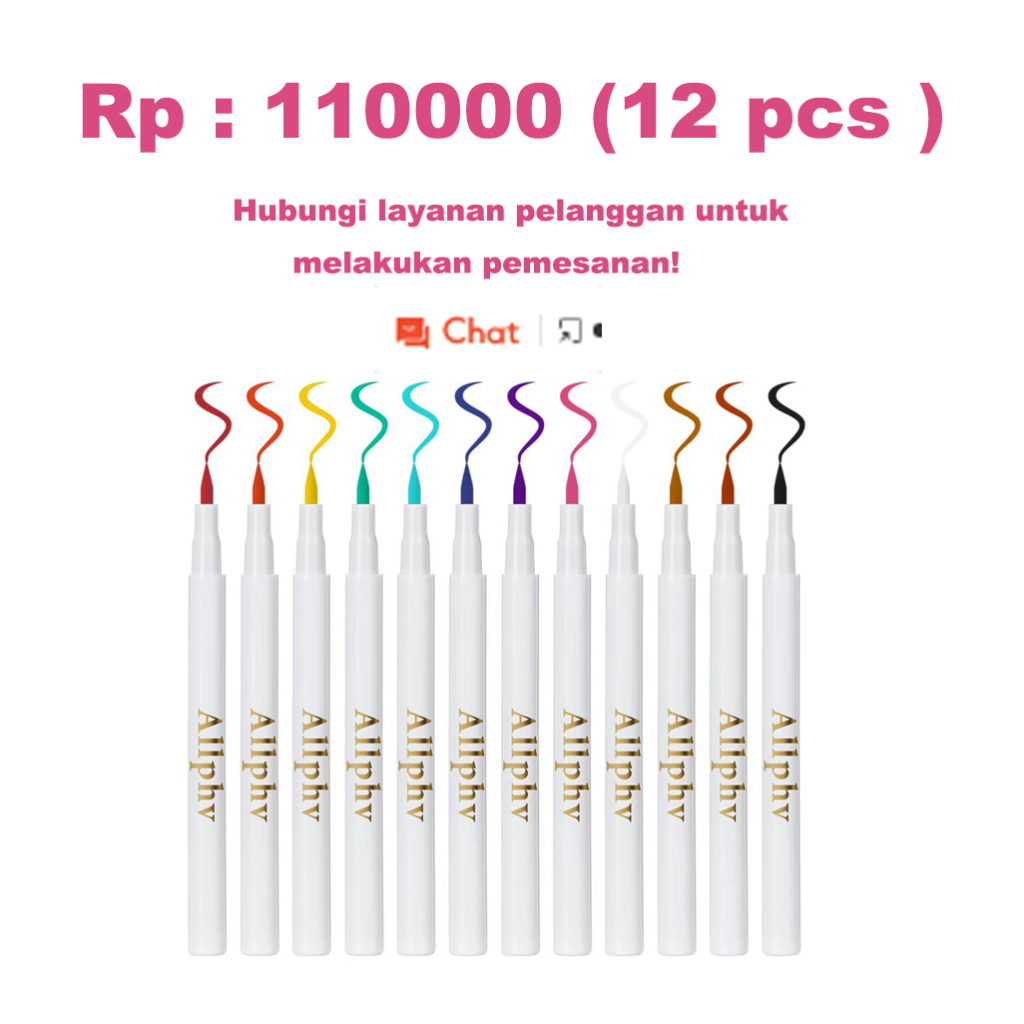 【Baru】ALLPHV 12PCS Colorful liquid Eyeliner putih Long Wear Matte Eye Liner Makeup Cosmetics