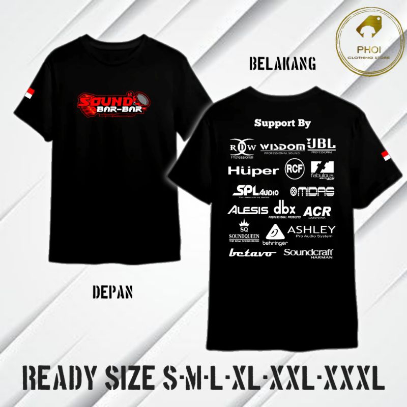Kaos Baju Sound System Sound Bar-Bar