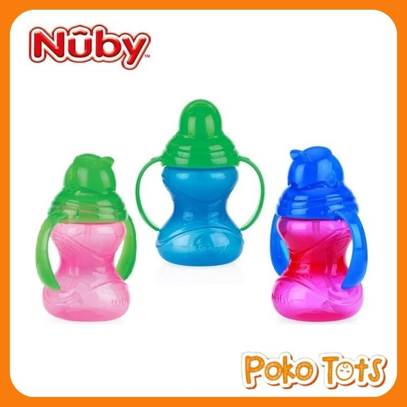 Nuby Clik-It Flip It Cup With 360 Straw 300ml Botol Sedotan Bebas Posisi
