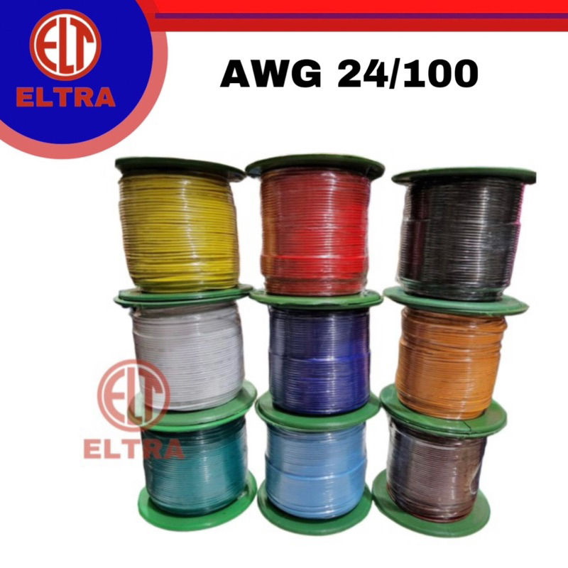 KABEL AWG 24 100 METER + ROLL cable serabut putih tembaga lapis perak body kelistrikan motor mobil w