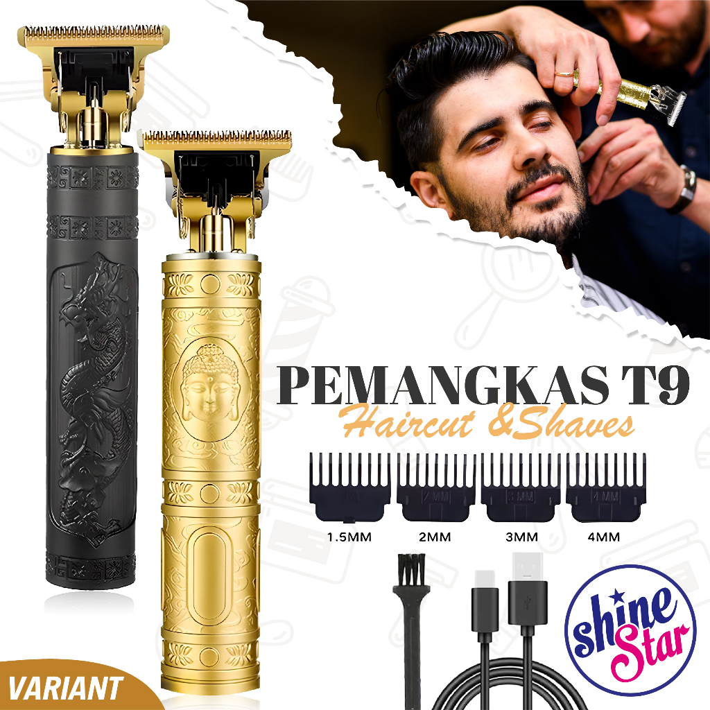 (COD) Alat Cukur Rambut Kumis Jenggot Profesional Hair Clipper Vintage / Alat Cukur Elektrik Mesin Cukur Rambut Cas