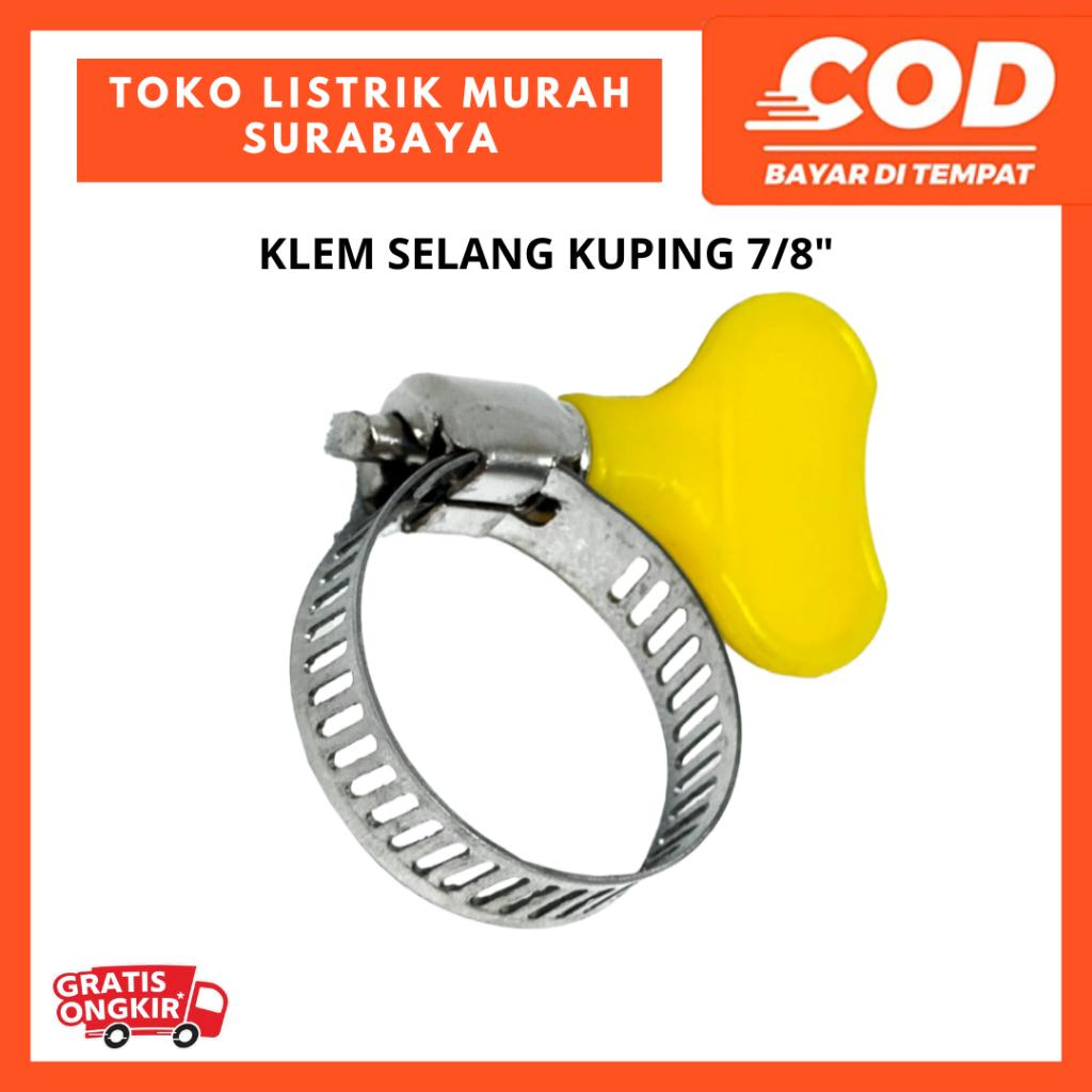 Klem Selang Gas Elpiji 7/8&quot; Kuping / Selang Gas Elpiji / Regulator (Harga 1 Biji)