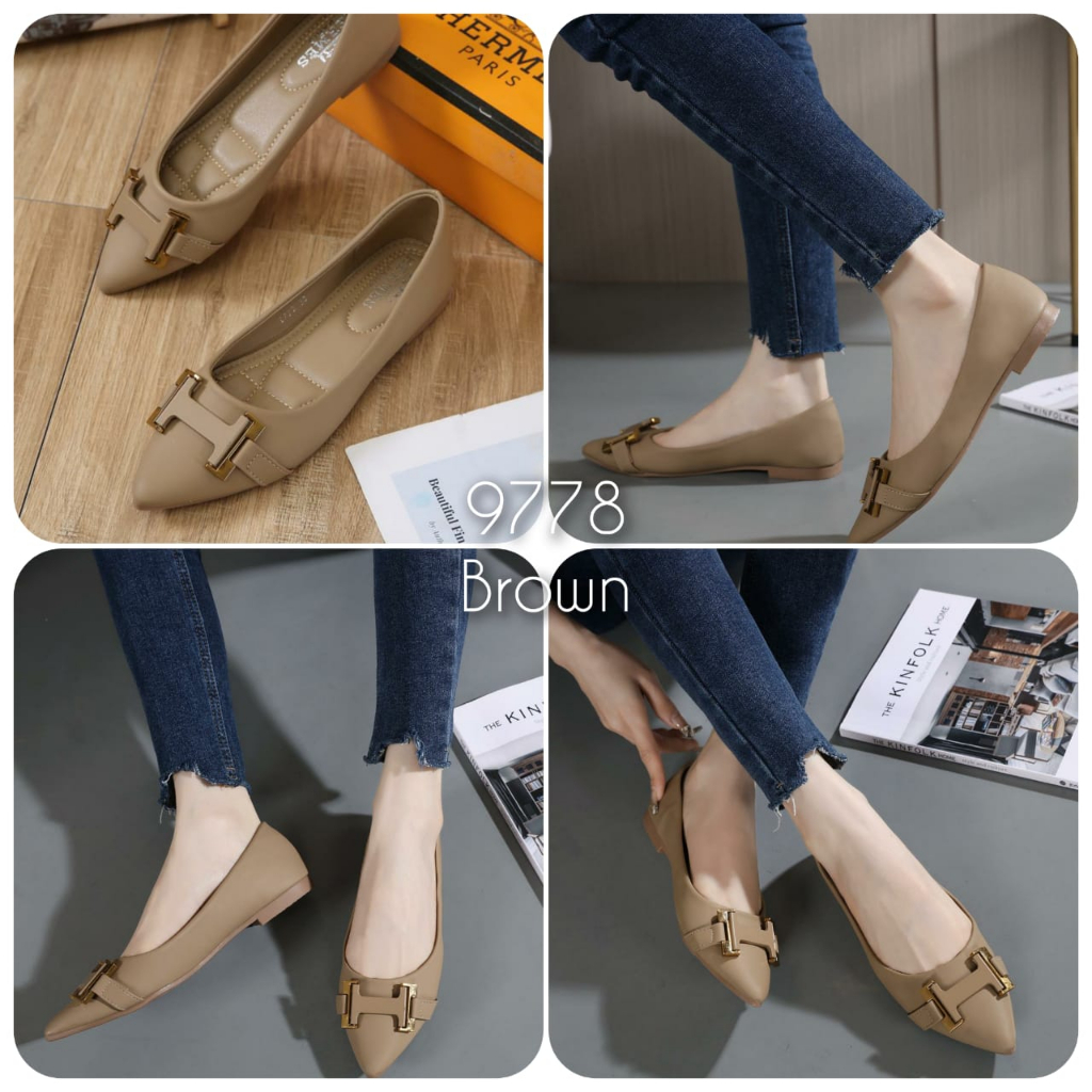 NEW ARRIVAL SANDAL WANITA FLAT KULIT LEMBUT IMPORT TERMURAH Kode: 9778