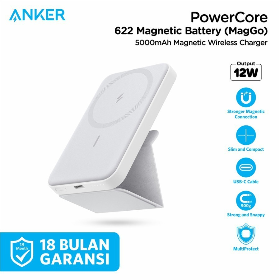Anker 622 MagGo Wireless Powerbank Magnetic 5000mAh 12W Magsafe A1611