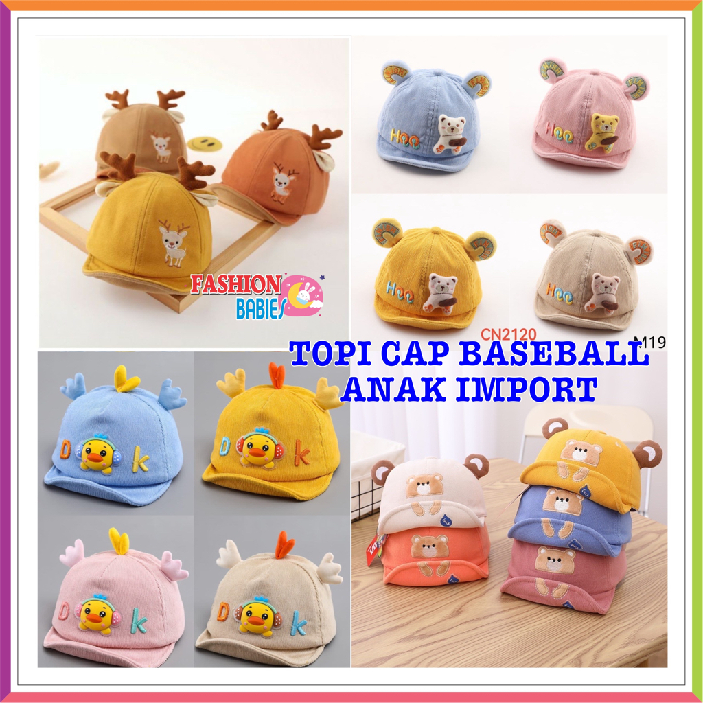 BASEBALL HAT 3D IMPORT | TOPI BASEBALL IMPORT / TOPI CAP ANAK USIA 1-4 TAHUN UNISEX