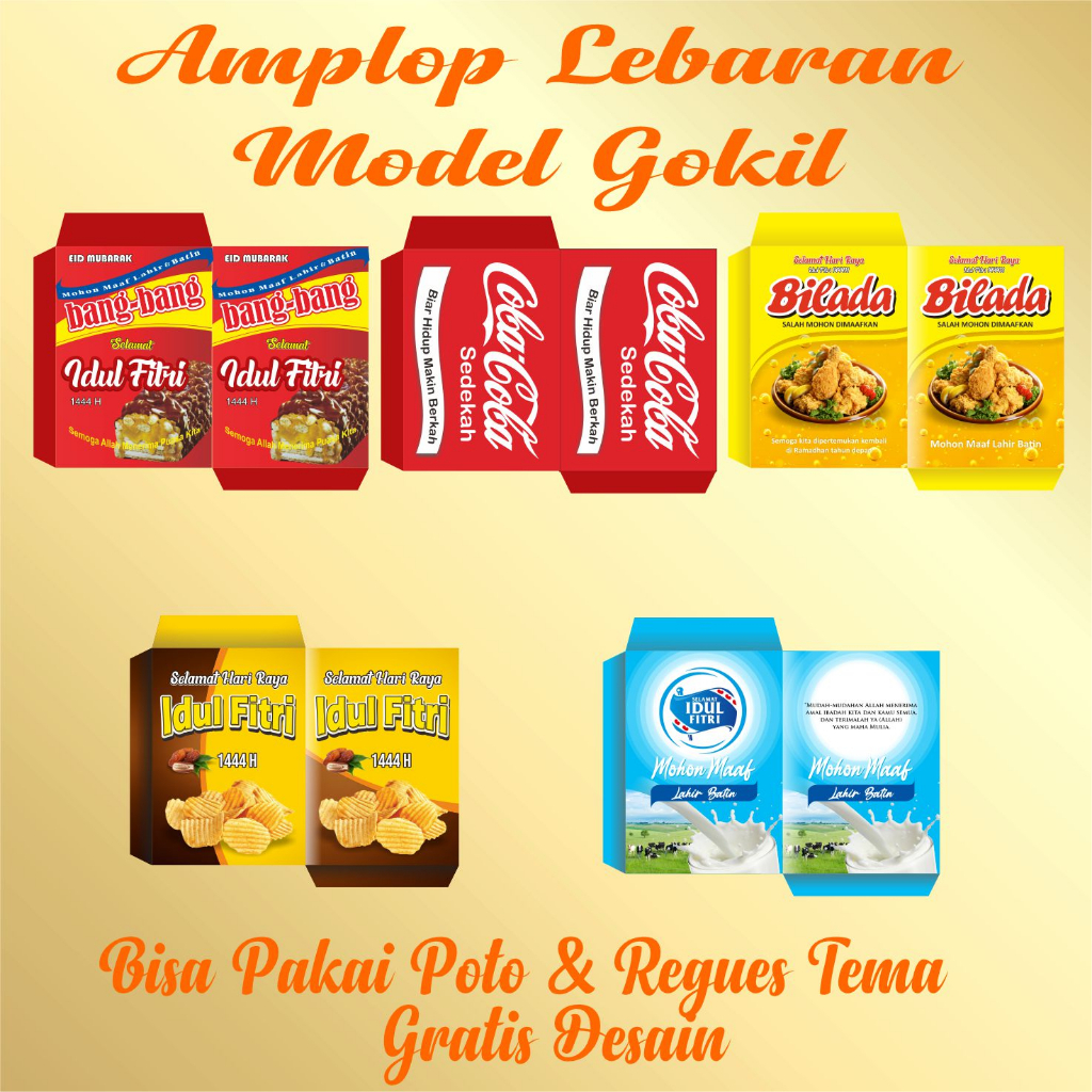 

AMPLOP LEBARAN CUSTOM FOTO DAN NAMA - AMPAU LEBARAN - AMPLOP THR GOKIL