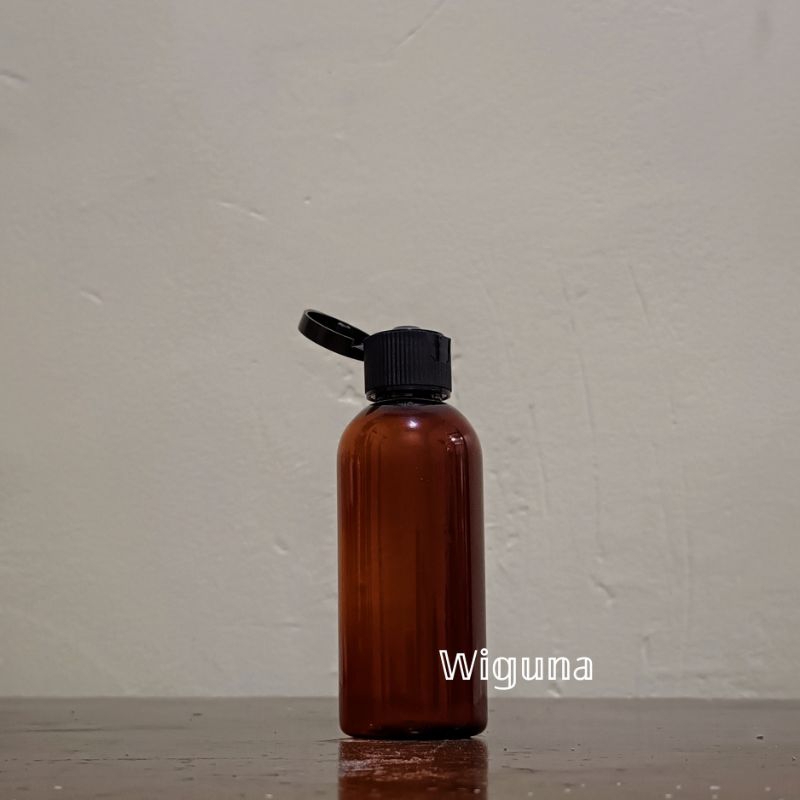 Botol Fliptop 60 ML amber / Botol Amber 60ml tutup fliptop hitam