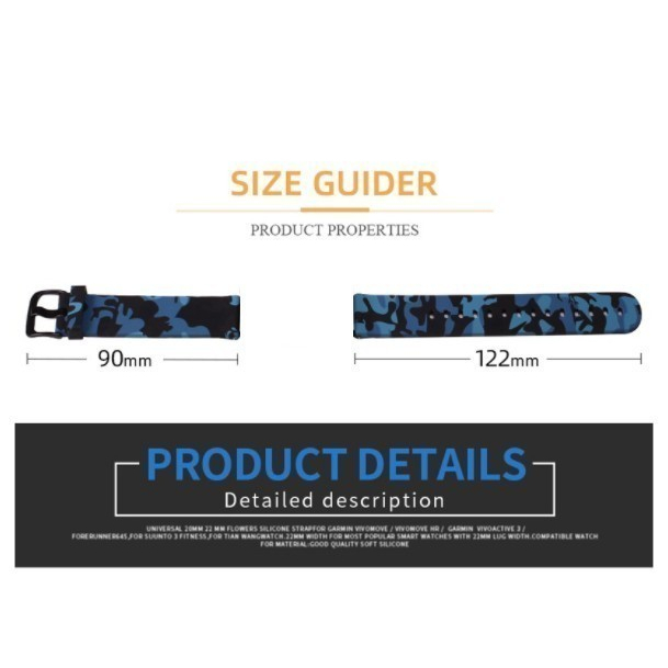RMY Strap Amazfit GTR Mini 2023 - Tali Jam 20mm Motif Camo Army Sporty Rubber