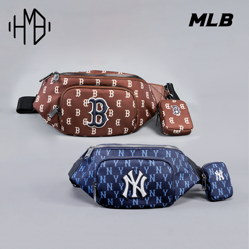 MLB Korea Monogram Jacquard Waist Bag NY Yankees Boston Red Sox