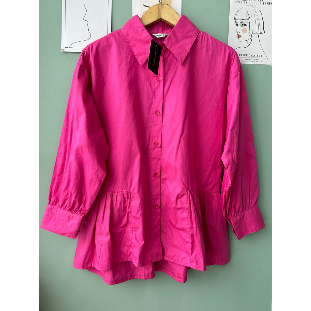 CONSENNSO half perplum cotton blouse