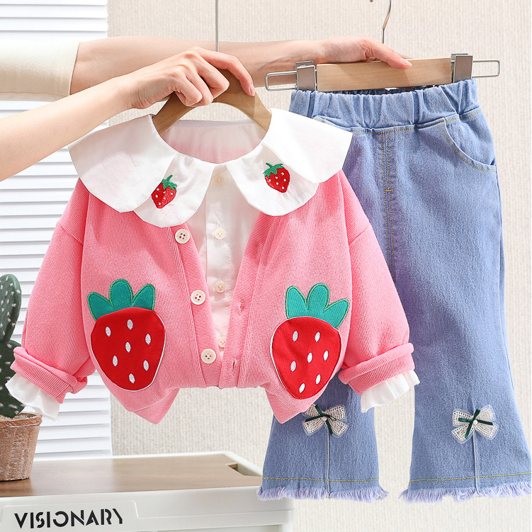 Setelan Anak Perempuan Import Baju Anak Cewek Set 3in1 CARLA