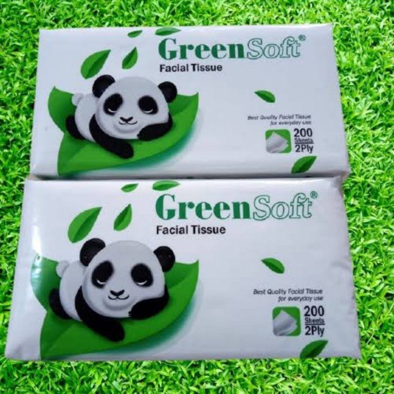 Green Soft Facial Tissue Panda 200 Sheets