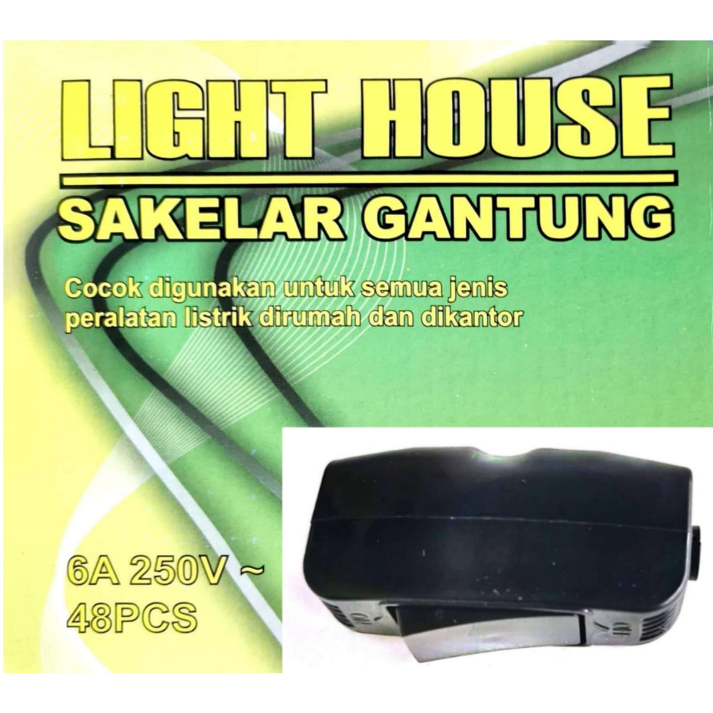 Light House Saklar Gantung Hitam 6A 250V