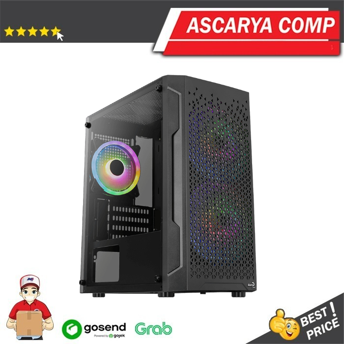 AEROCOOL TRINITY MINI V2 BLACK - mATX TEMPERED GLASS CASE