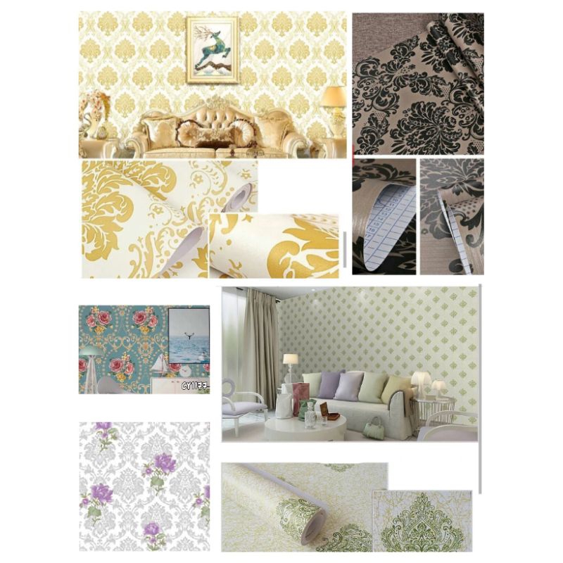 COD bayar di tempat Wallpaper Dinding sticker welpeper dekorasi rumah ukuran 10 meter x 45 cm BATIK 