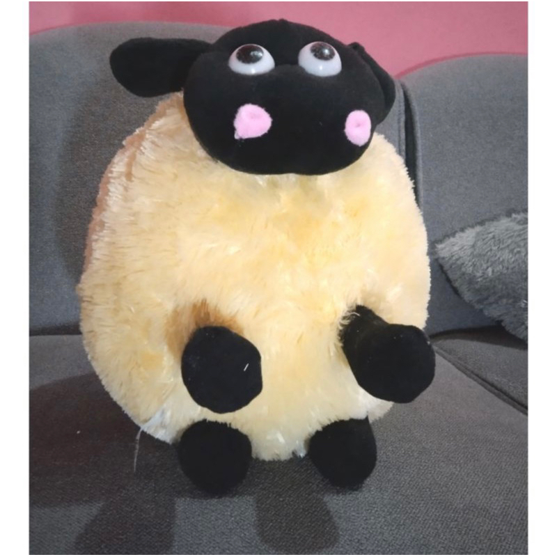 BONEKA KAMBING SHAUN THE SHEEP BULAT MAINAN ANAK BONEKA DOMBA BULAT BULU TEBAL MAINAN KAMBING DOMBA 