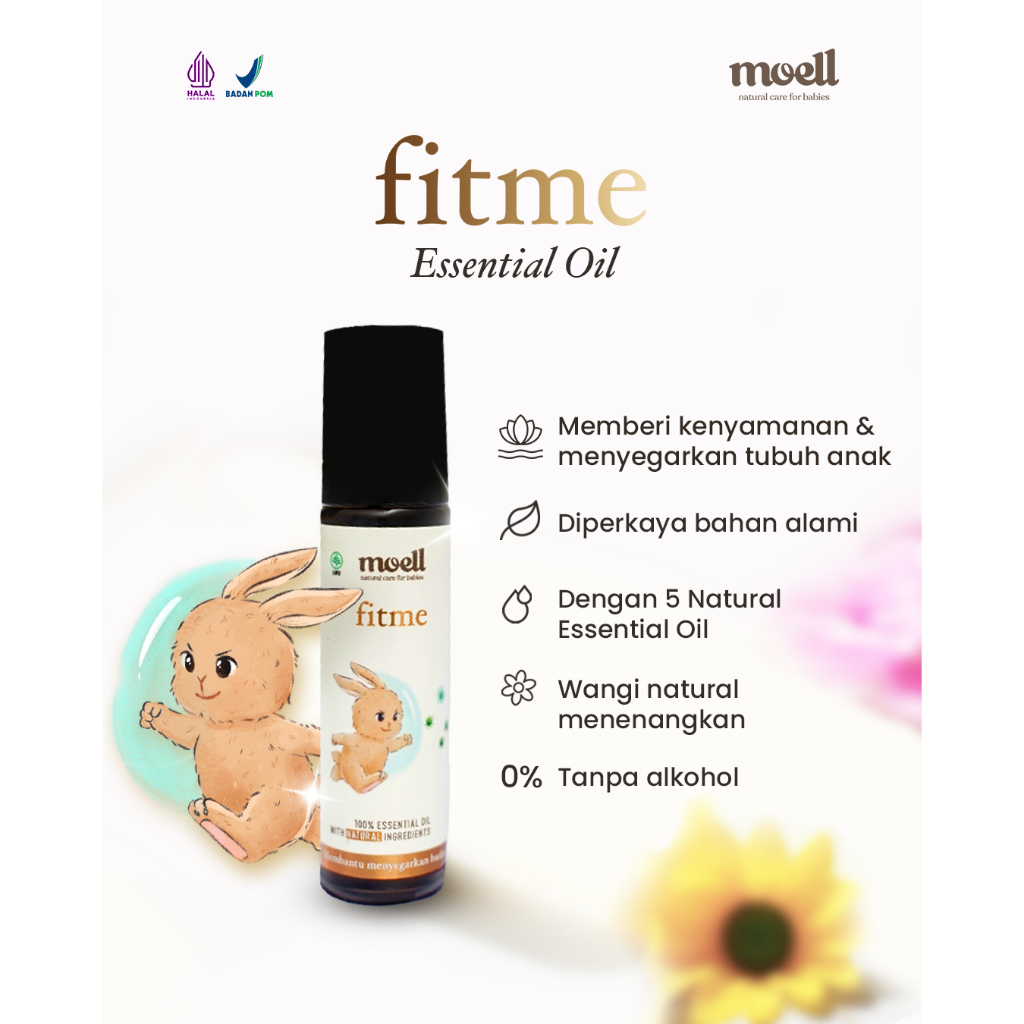 Moell Fitme Natural Essential Oil Balikpapan / Bantu Menyegarkan Tubuh Anak / BPOM