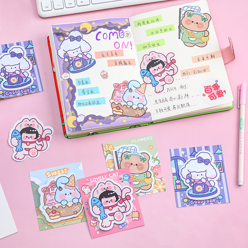 PAOPAO Sticky Notes Cute Manis Character Lovely Cat