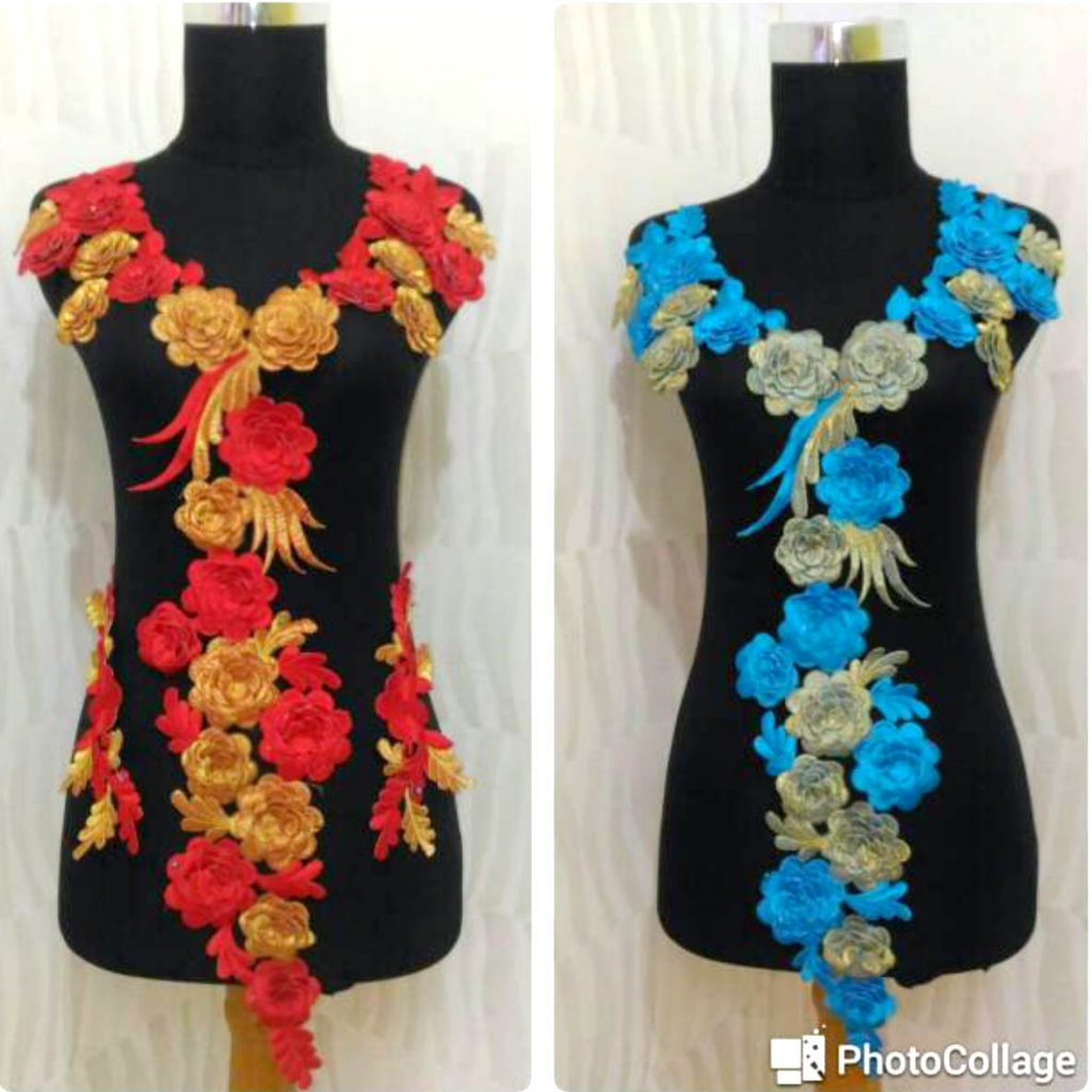 Renda bordir bunga timbul princess