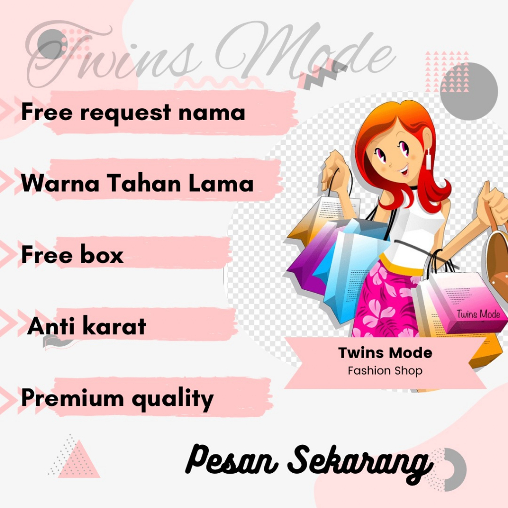 Gelang Rantai Nama Custom Cetak Nama Sesuai Permintaan