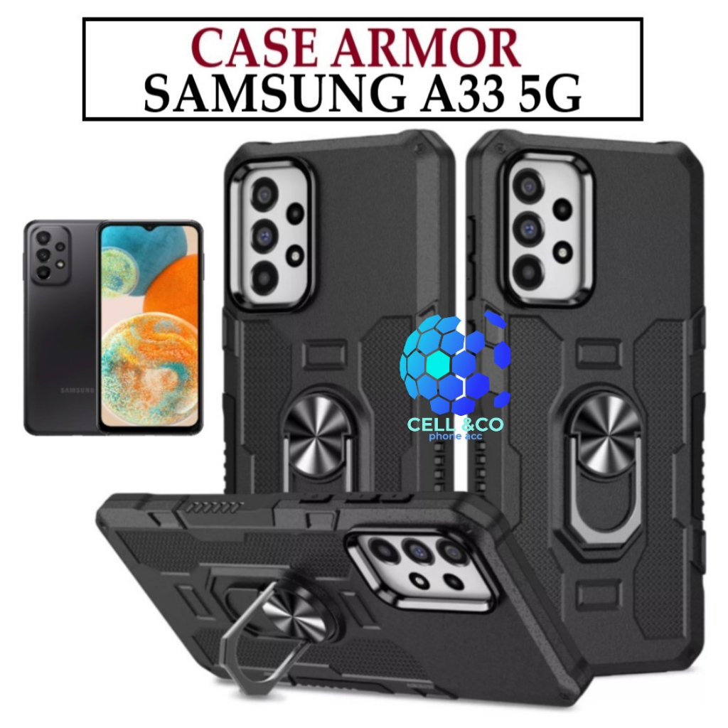 Case Armor SAMSUNG GALAXY A33 5G Iring Cincin Magnetic Kesing Hp Protect kamera Premium Hard Case Standing Robot Pelindung Kamera