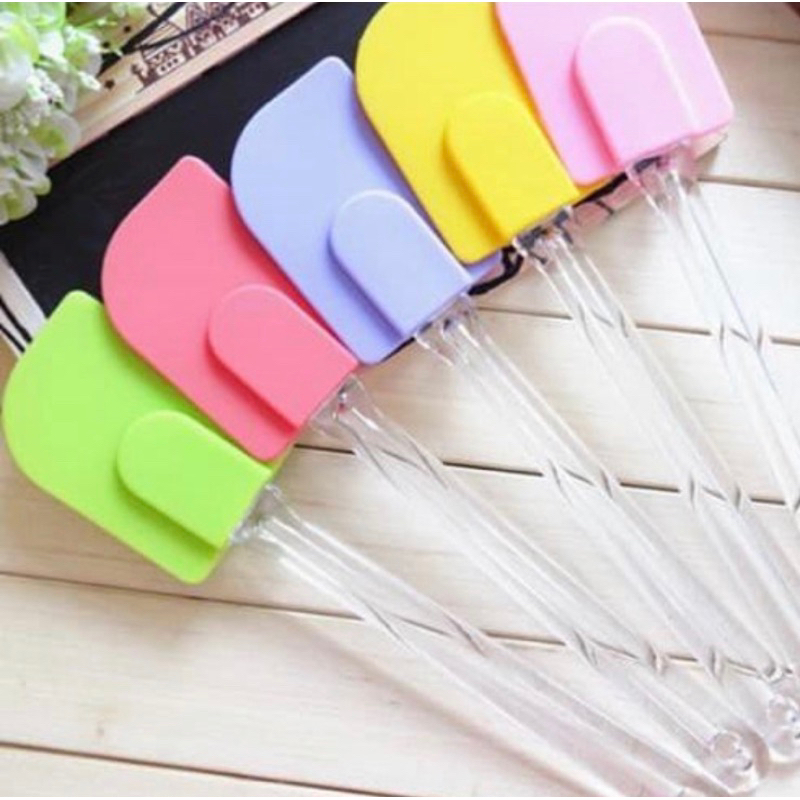 Spatula Silicone Alat Aduk Adonan Kue Anti Lengket Food Grade Elastis Tahan Panas